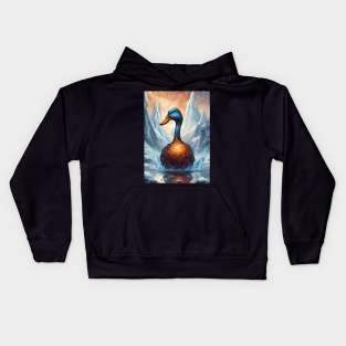 Fire And Ice Fantasy Duck Kids Hoodie